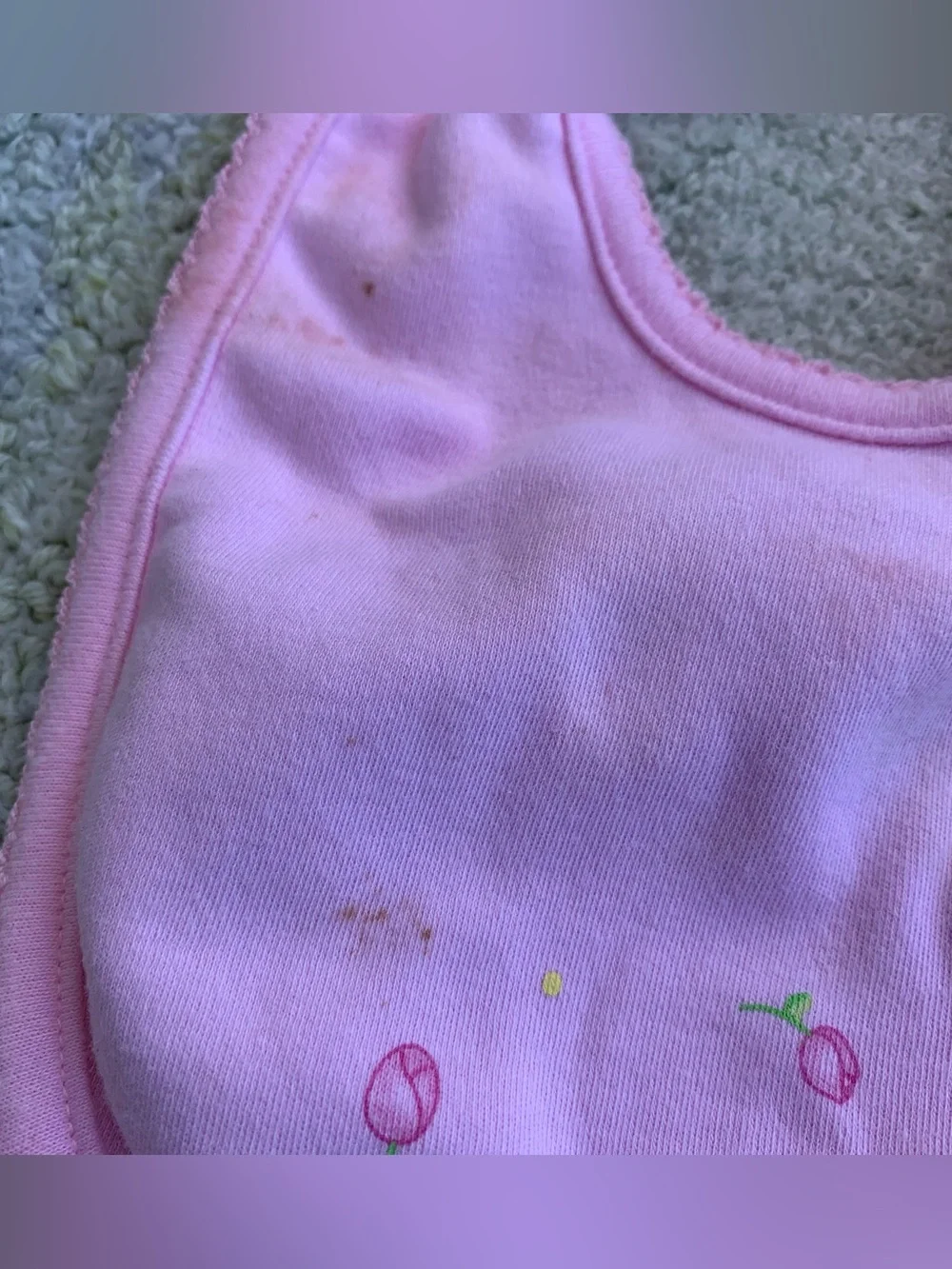 Adorable pink and white coquette girl bibs duo